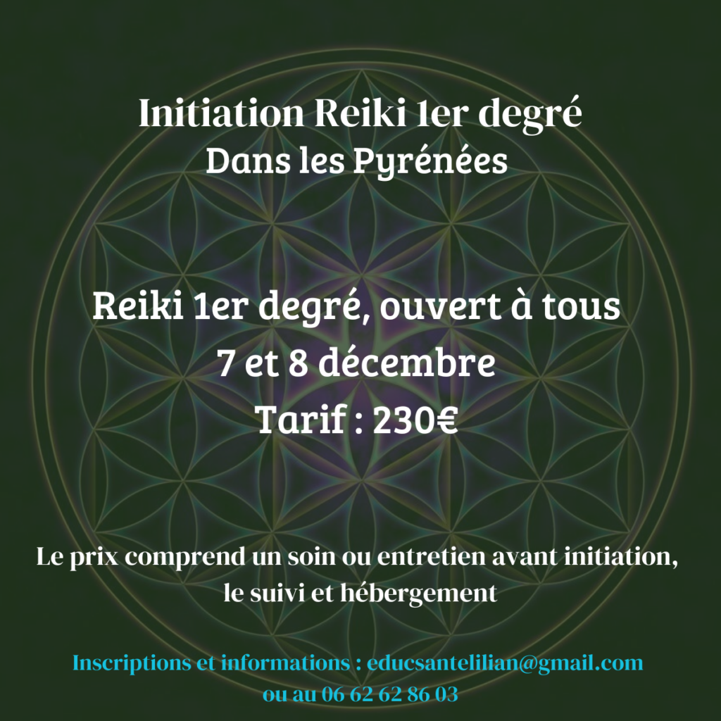 Séjour Détox Jeûne, initiation au Reiki, 1er degré